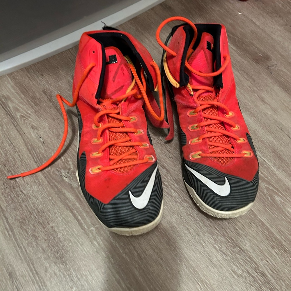 Nike LeBron James Sneakers with Orange Laces